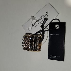 Baublebar Bezel set crystal ring stack